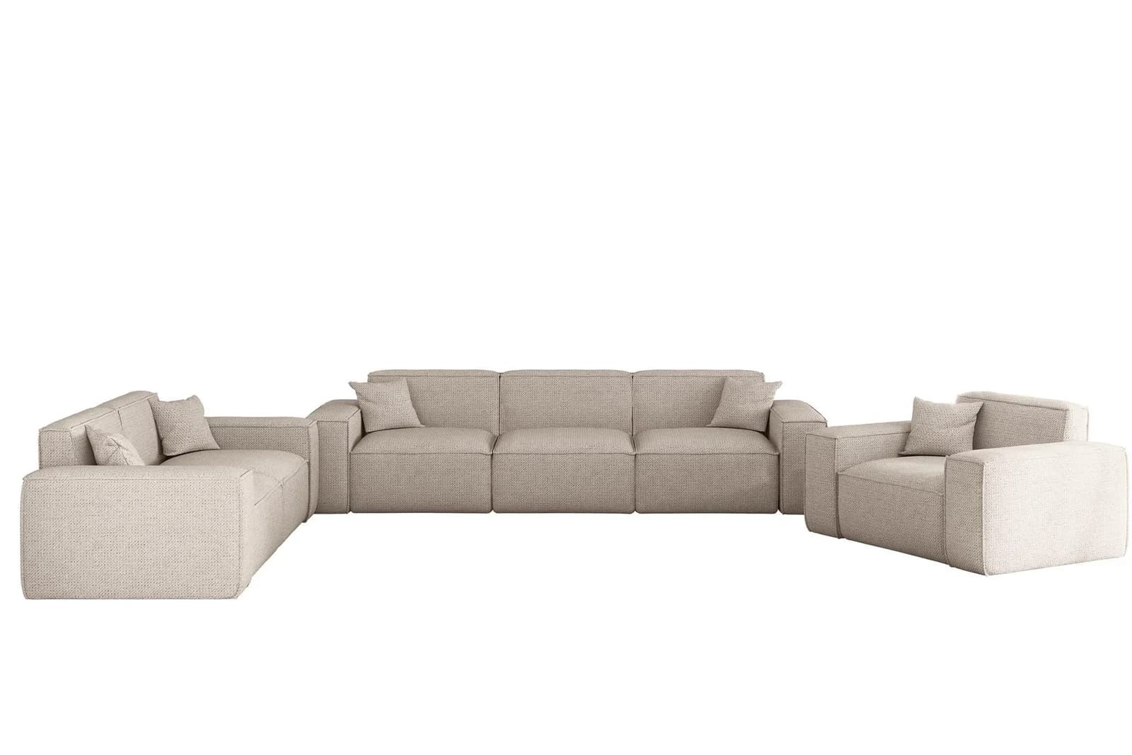 Fun Möbel Polstergarnitur Sofaset Designersofa CELES PREMIUM 3-2-1 Stoff Artico