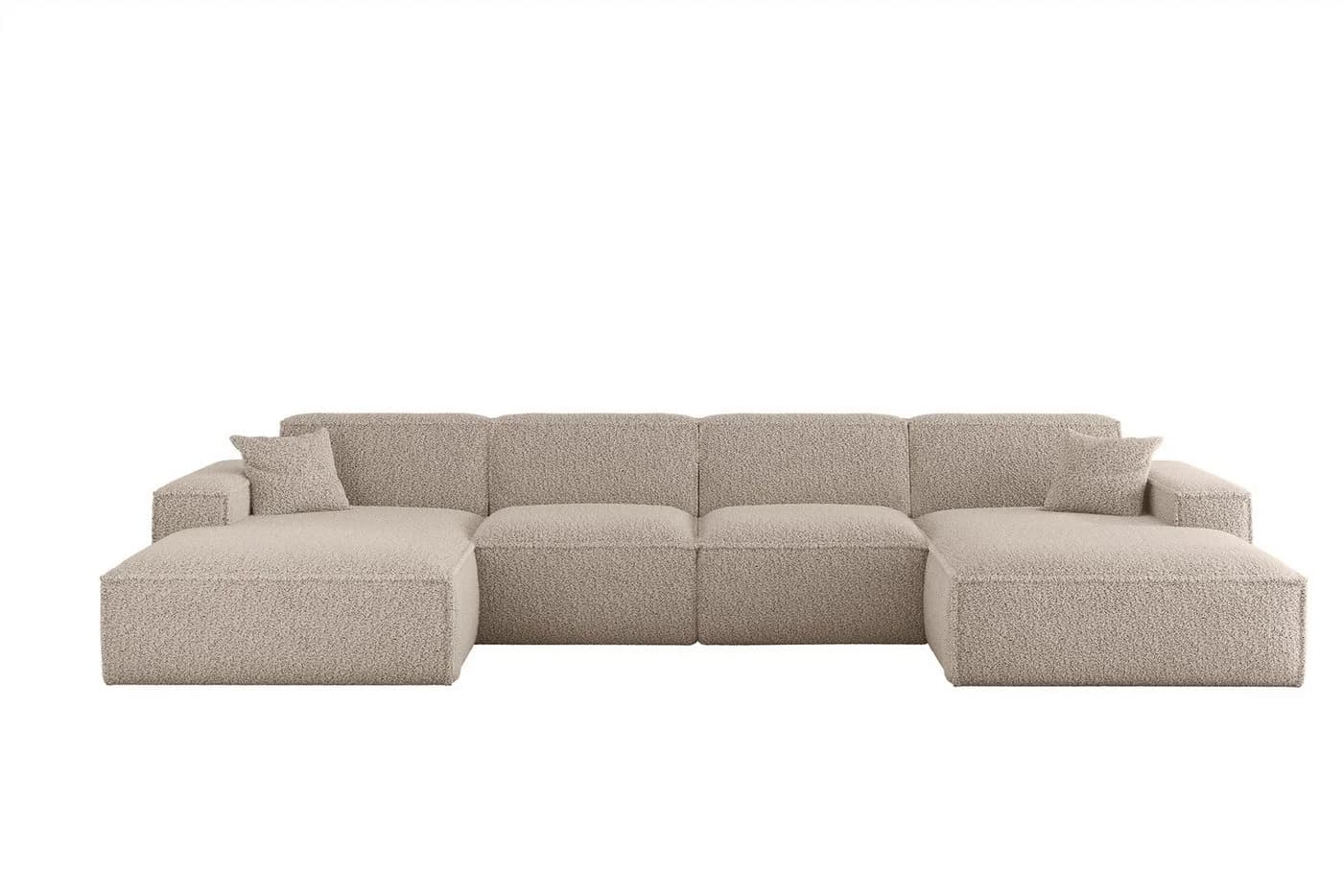 Fun Möbel Wohnlandschaft Sofa U-Form CELES PREMIUM Stoff Sven