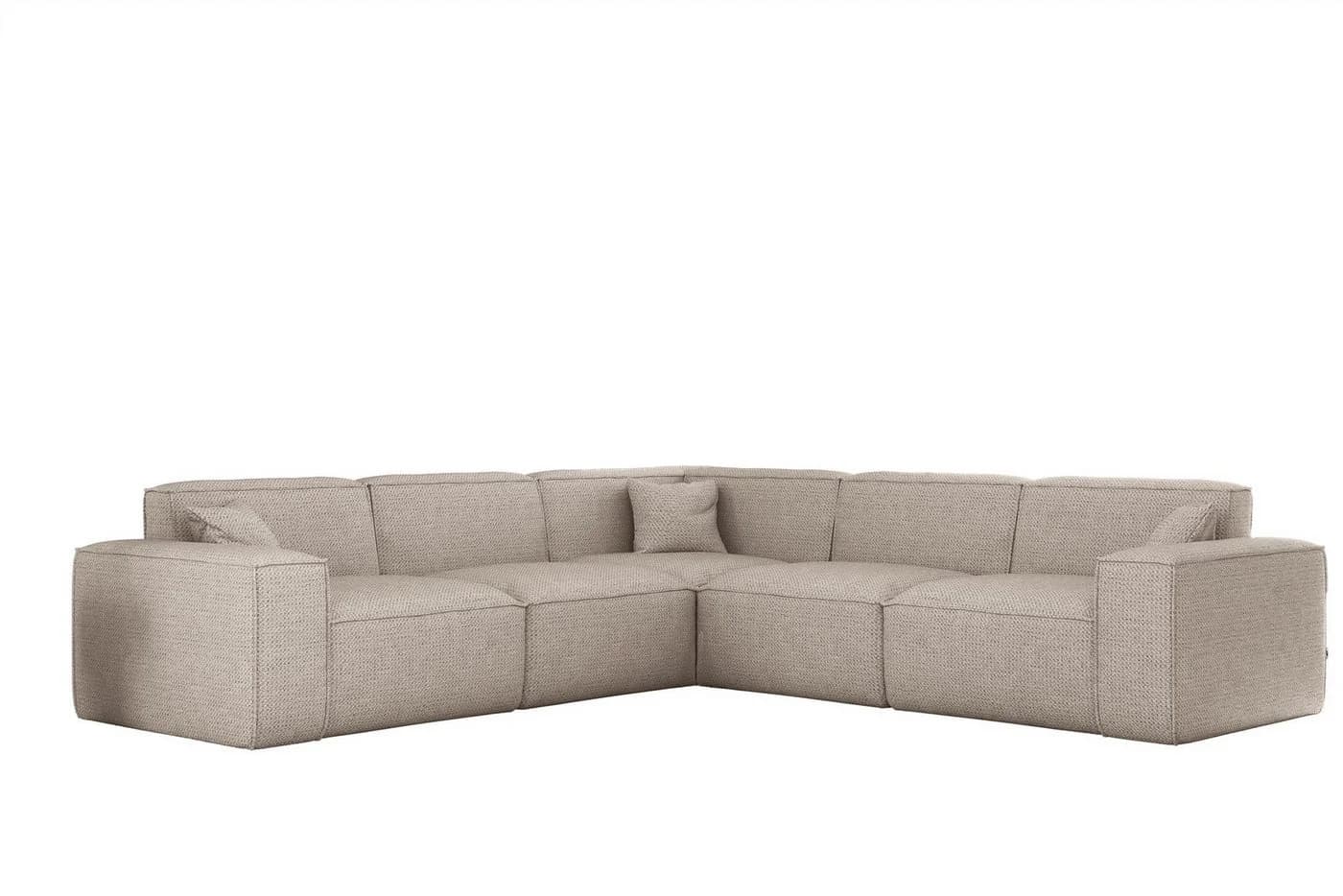 Fun Möbel Ecksofa Designersofa FuN PEREZ PREMIUM in Stoff Artico Universal (246cmx246cm)