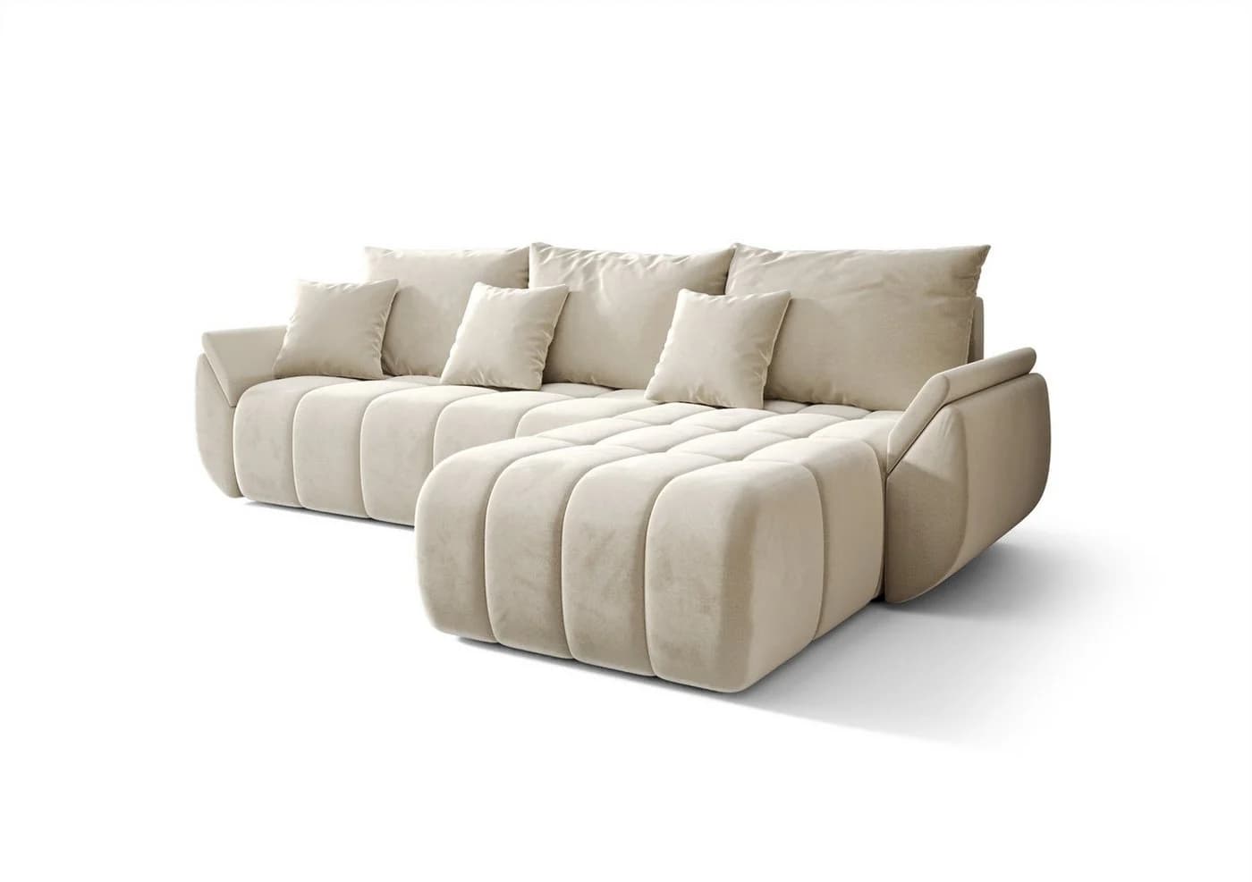 Fun Möbel Ecksofa Schlafsofa Louise Stoff Monolith