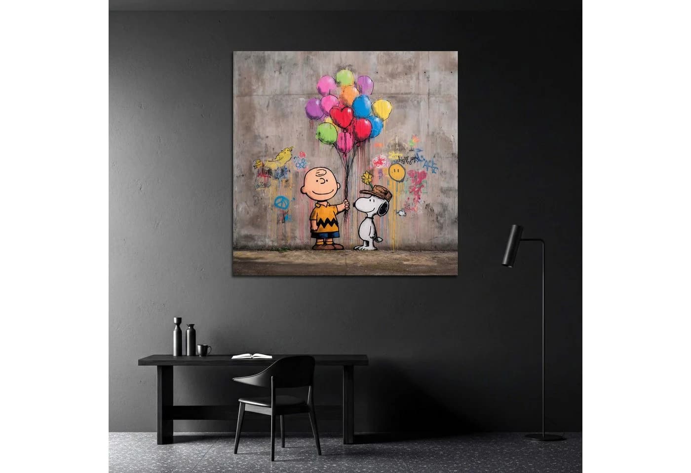 Artedinoi Leinwandbild Pop Art Freundschaft Comicstil Graffiti