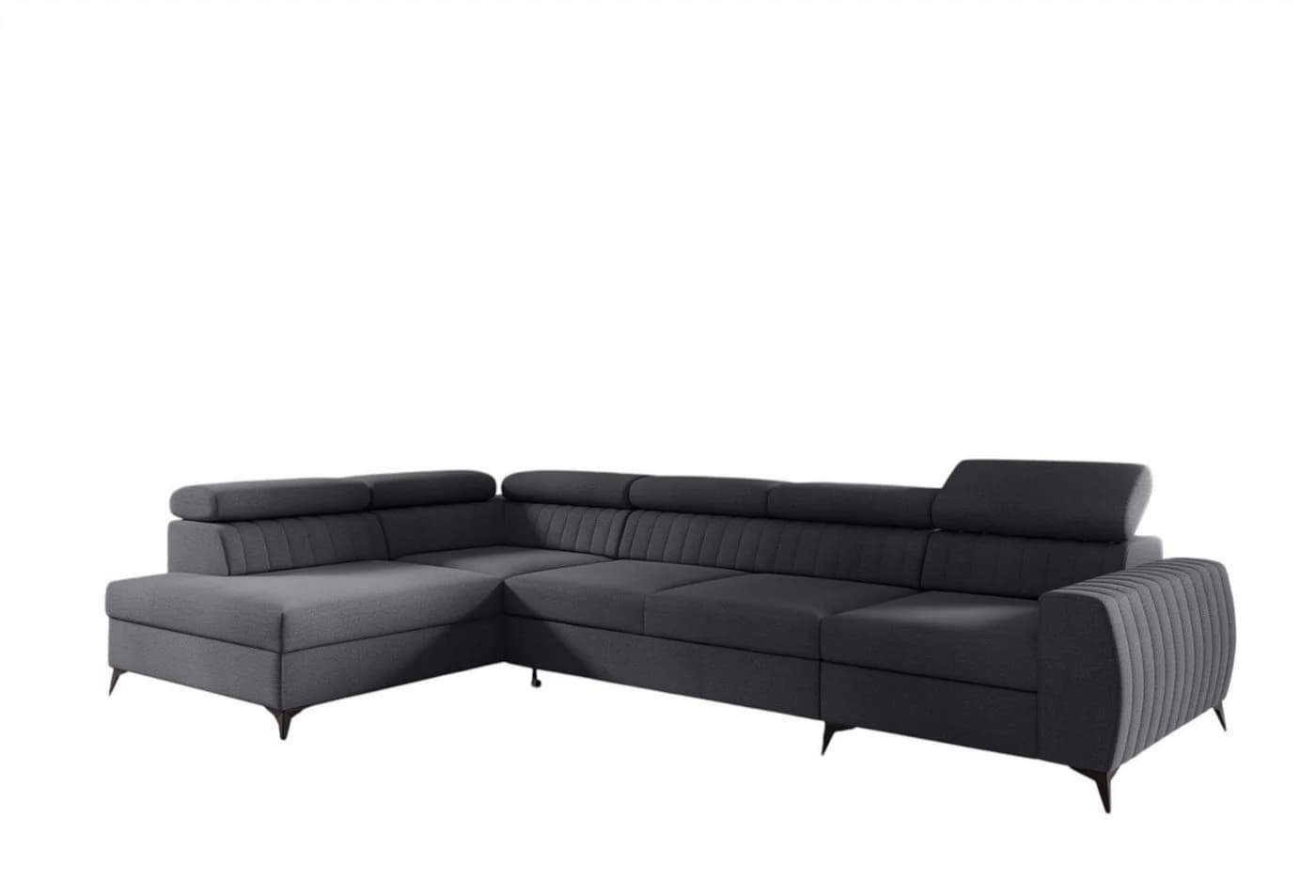 Fun Möbel Ecksofa Schlafsofa Parker XL Stoff Element, inkl. einstellbare Kopfstützen, Rundumbezug