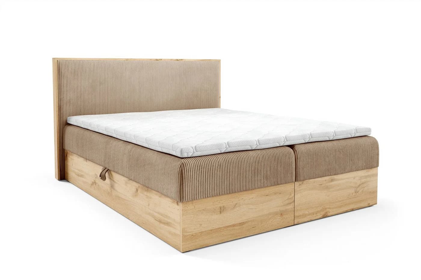 Fun Möbel Boxspringbett ROLAND PREMIUM mit Bettkästen und Matratze