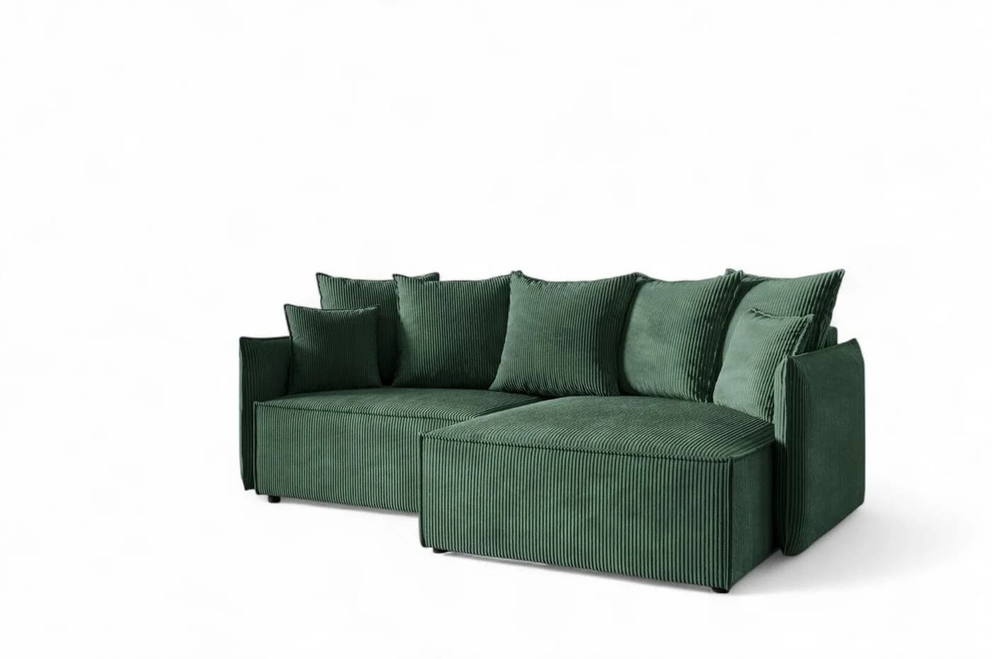 Fun Möbel Ecksofa Schlafsofa MINEA mit Ottomane Grün