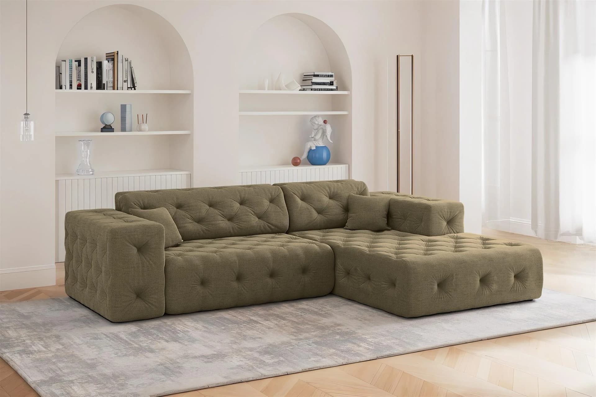 Fun Möbel Ecksofa Chantal In Moly Grün Textil