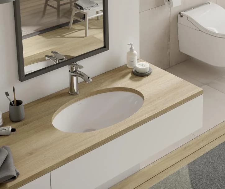 TOTO Unterbauwaschtisch WU Rund 60 cm Weiß Ohne Hahnloch