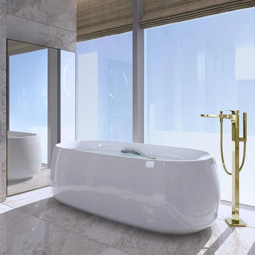 TOTO Floating Badewanne Rund Freistehend Weiß Matt