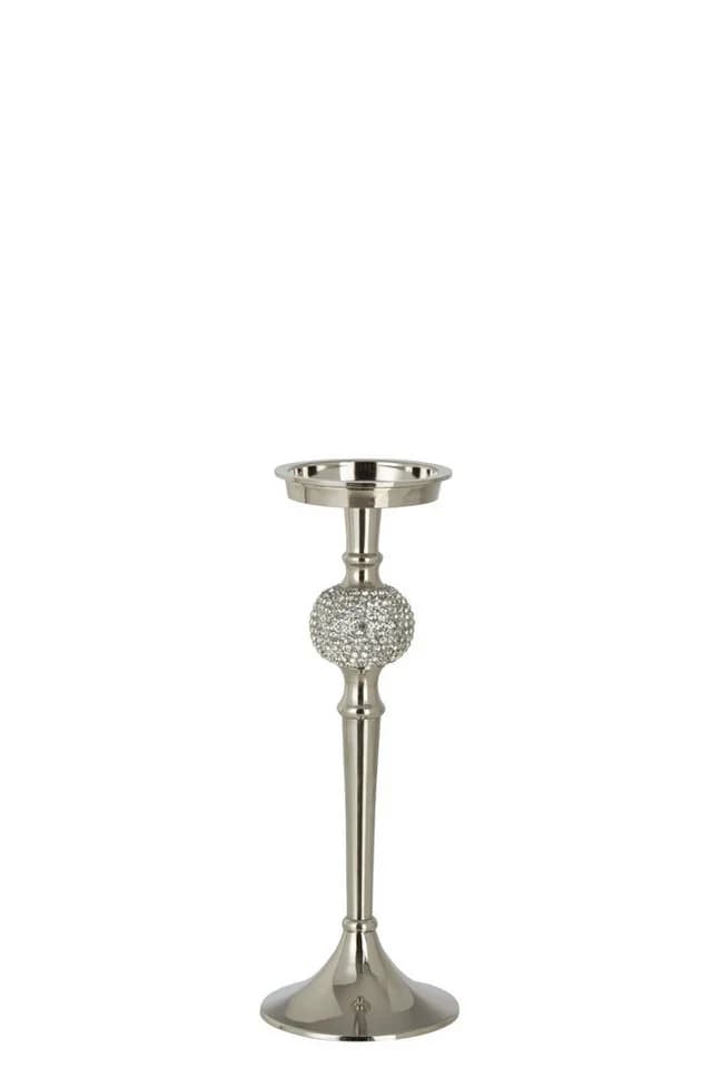 J-line Kerzenhalter auf Fuß Diamant Kugel Aluminium Silber