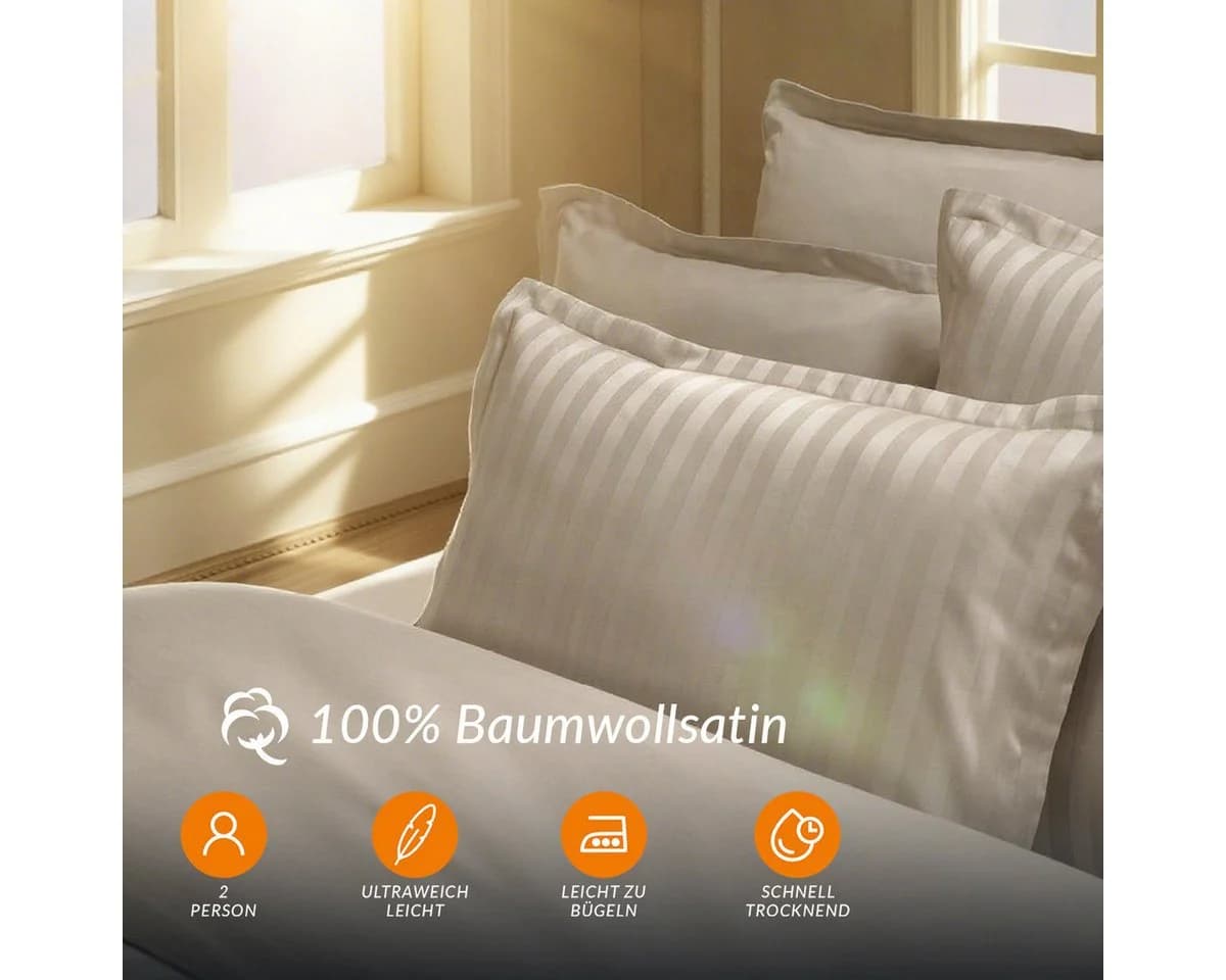 Pure cottom Bettlaken Baumwollsatin Beige
