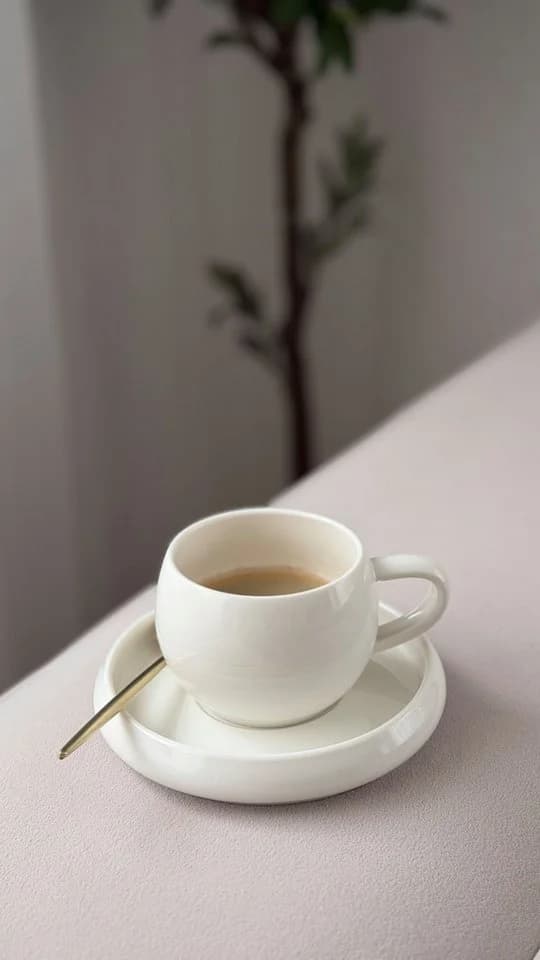 EKA Kaffeeservice Chubby 12-tlg. Porzellan Weiß