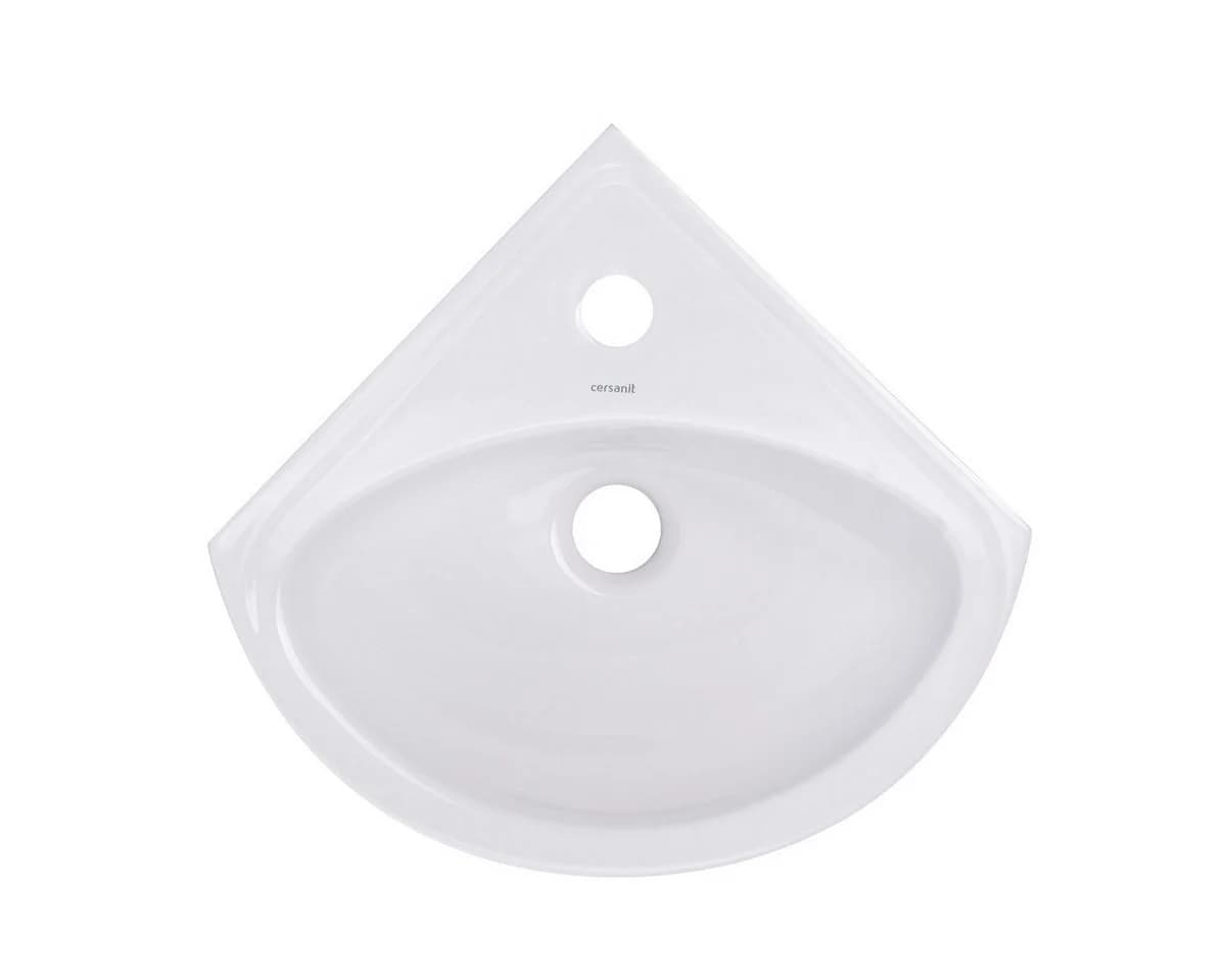 Belvit Eckwaschbecken Keramik 36x36x15 cm Weiß