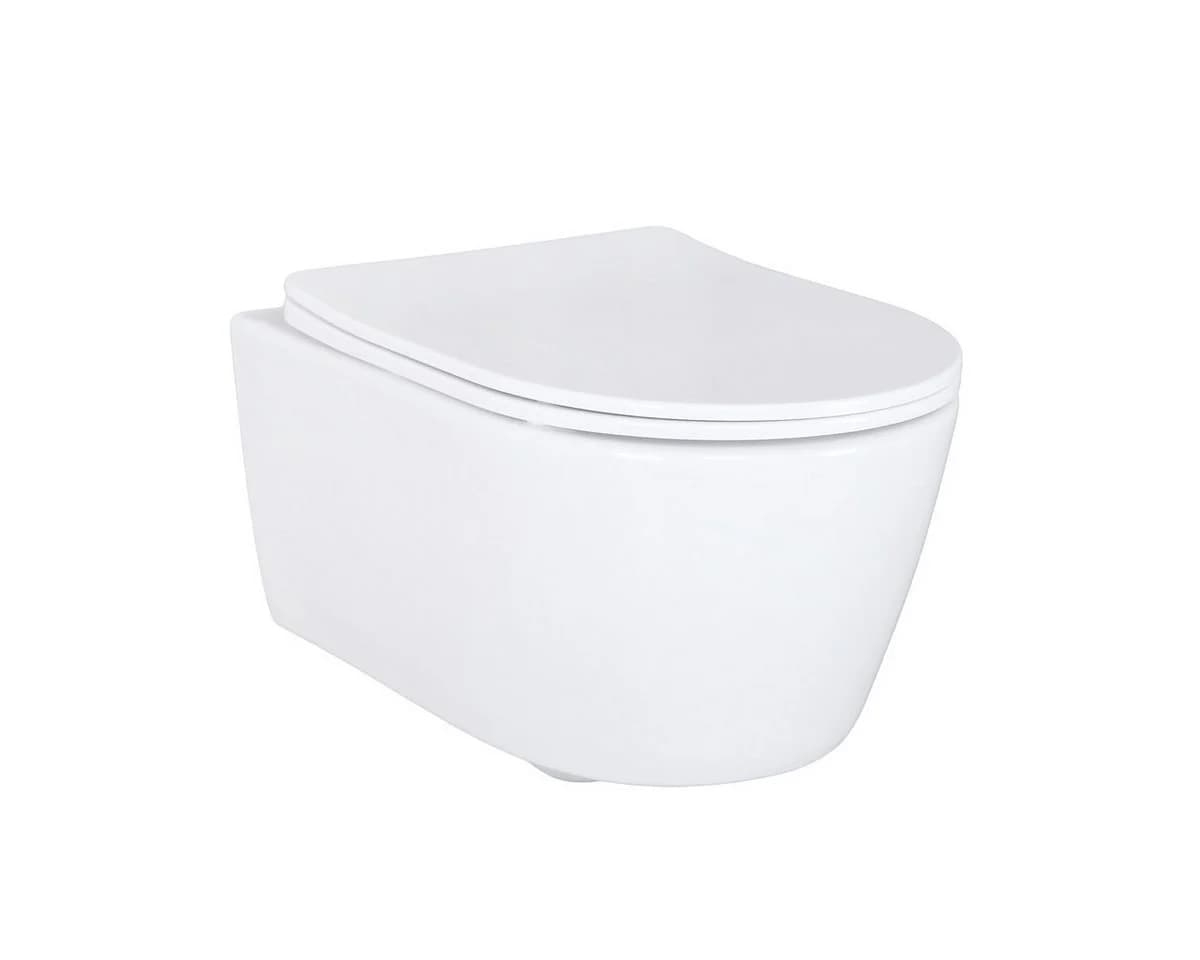 Belvit WC-Komplettset Wand-WC Schwarz/Weiß Softclose Vorwandelement