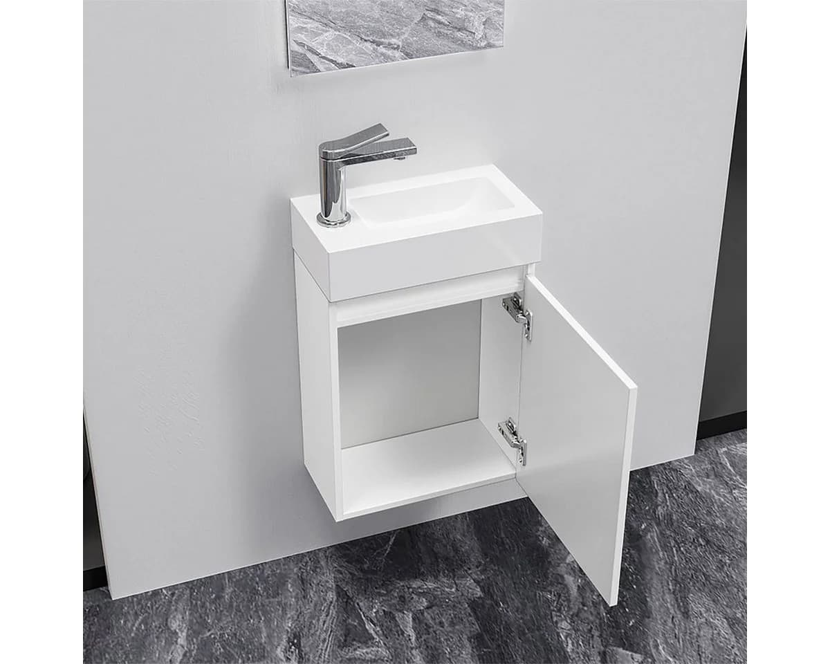 Belvit Badmöbel-Set 40 cm mit Spiegel und Waschbecken