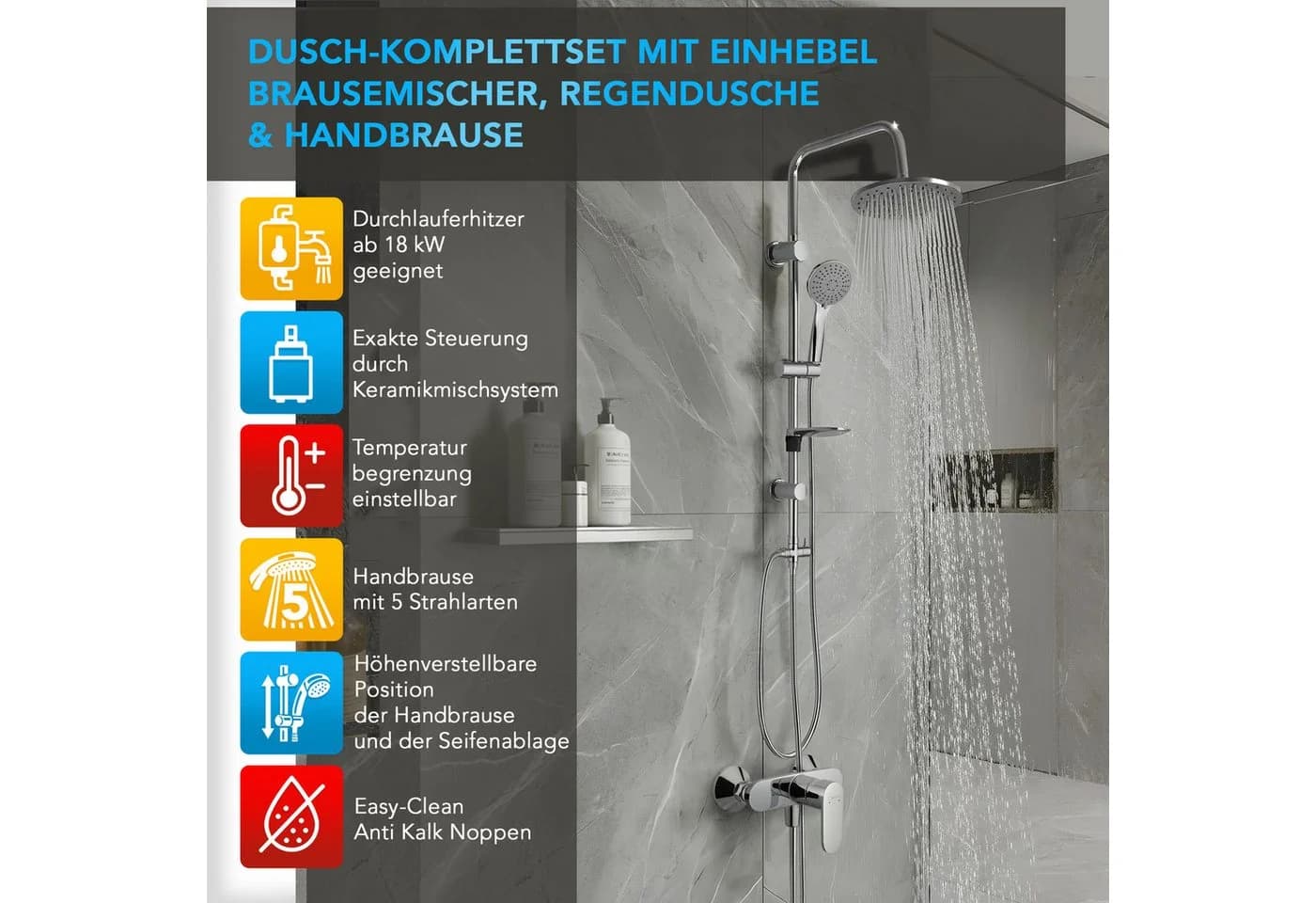 Hansgrohe Duscharmatur Set Vernis Blend Einhebelmischer Regendusche Chrom