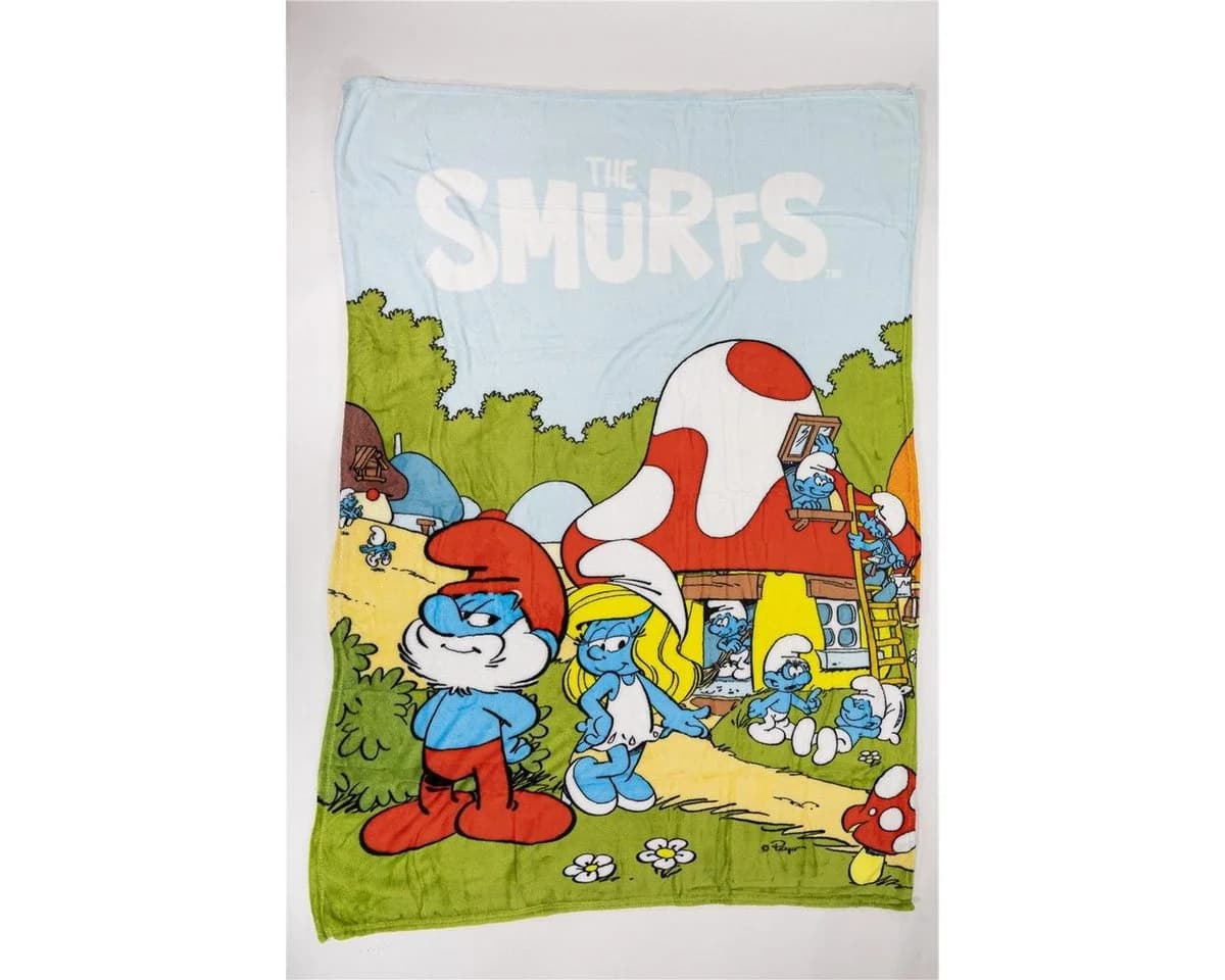 Wohndecke Flanell Smurf Design 110x150 cm