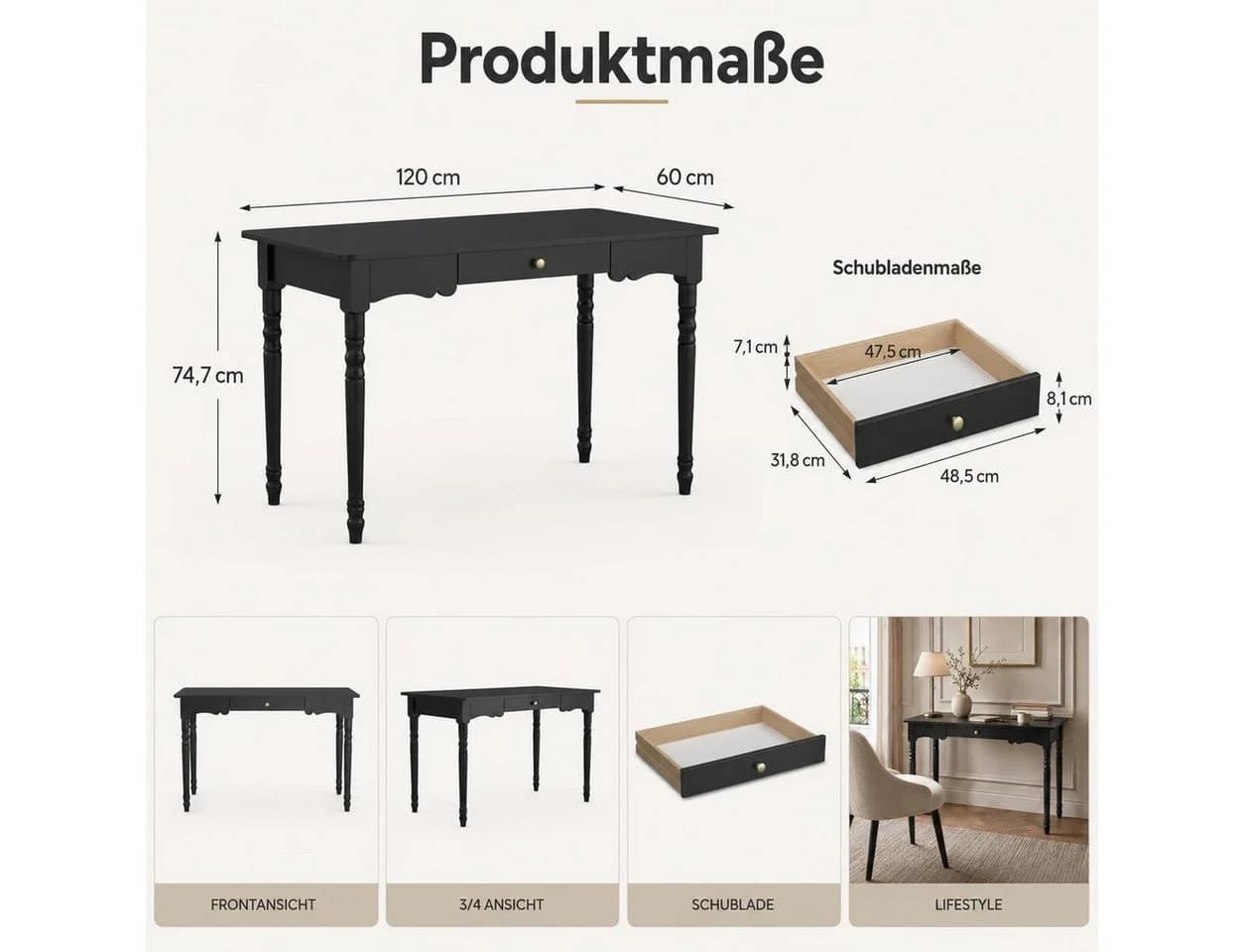 FUFU&GAGA Schreibtisch Homeoffice LED Lift-Top Ausziehbar Weiß
