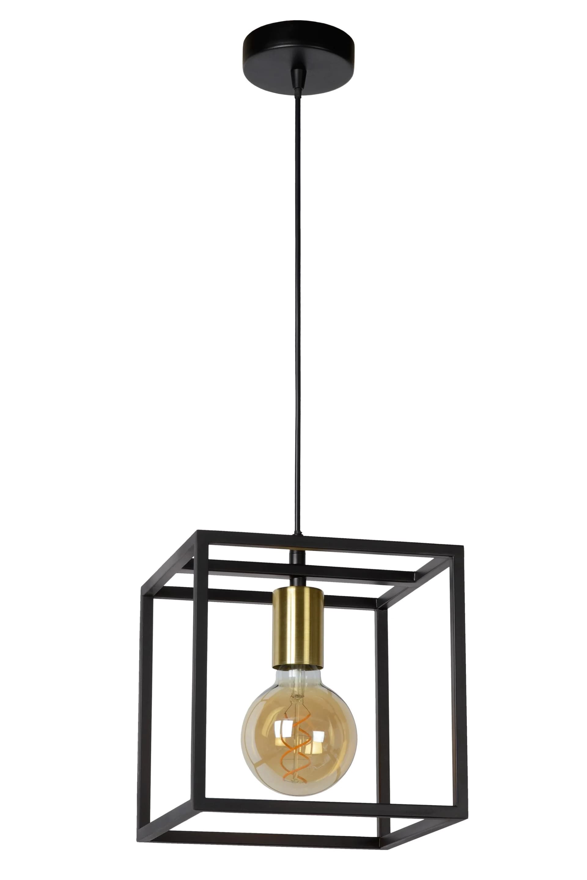 Lucide Pendelleuchte RUBEN Schwarz/Gold Metall E27