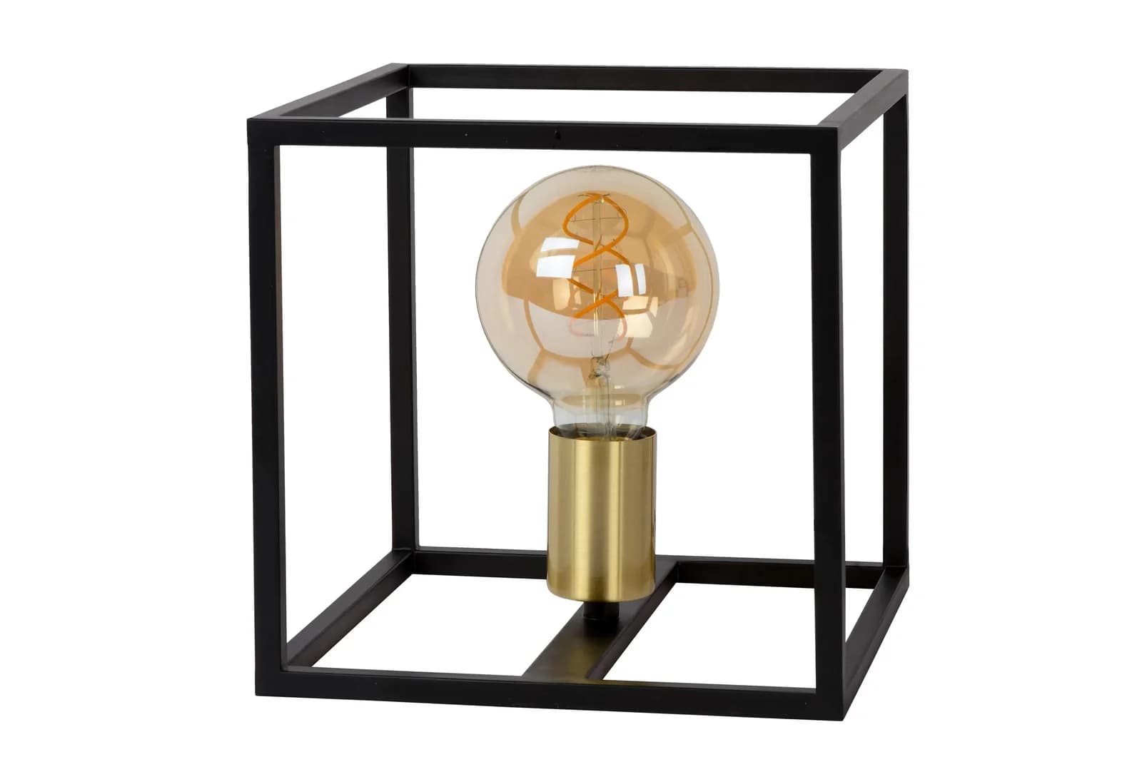 Tischleuchte Ruben Schwarz Gold Metall Lucide