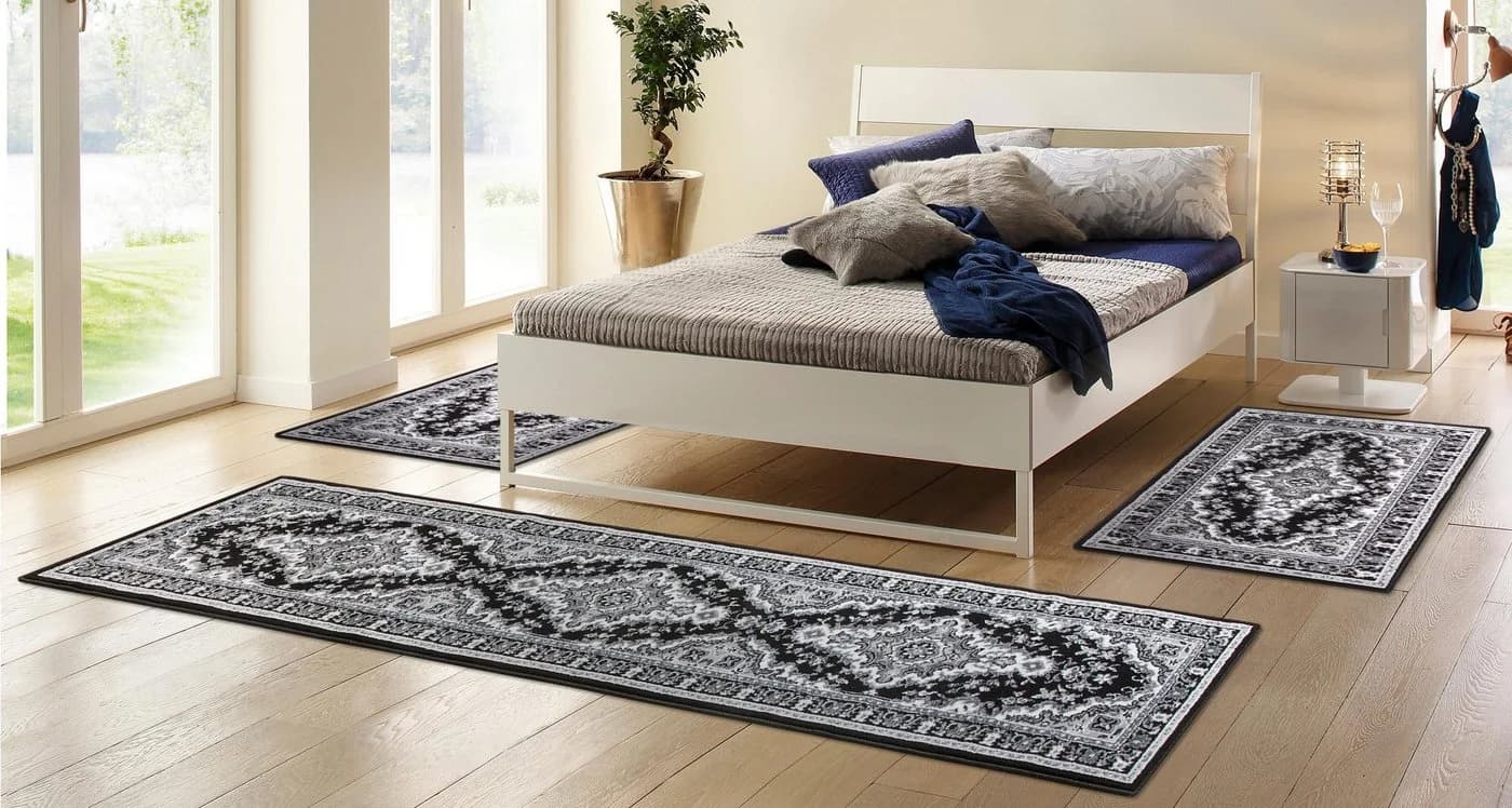 OTTO HOME Bettumrandung Oriental Grau Kurzflor Bordüre