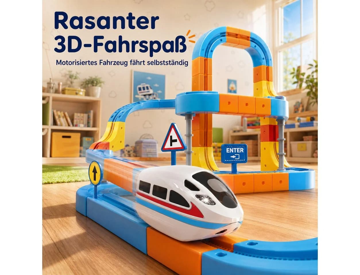 ibettertec Magnetspielbausteine Set 80-tlg. mit motorisiertem Auto