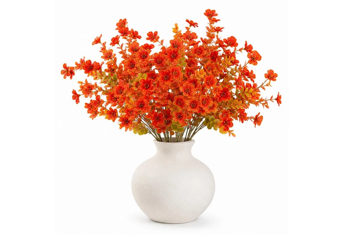 Luckice Kunstblumenstrauß 5er Set Orange Eukalyptus