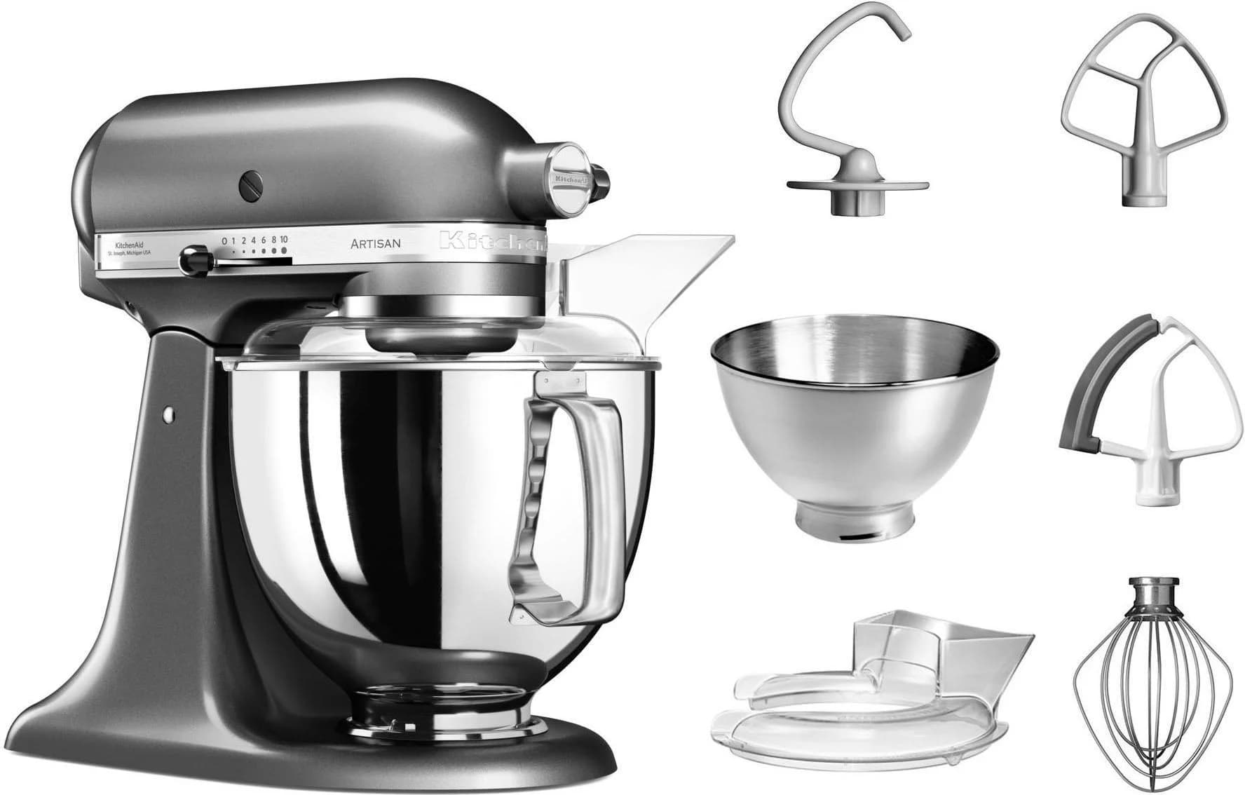 KITCHENAID Küchenmaschine ARTISAN 5KSM175PS mit Direktantrieb und 10 Betriebsstufen Silber