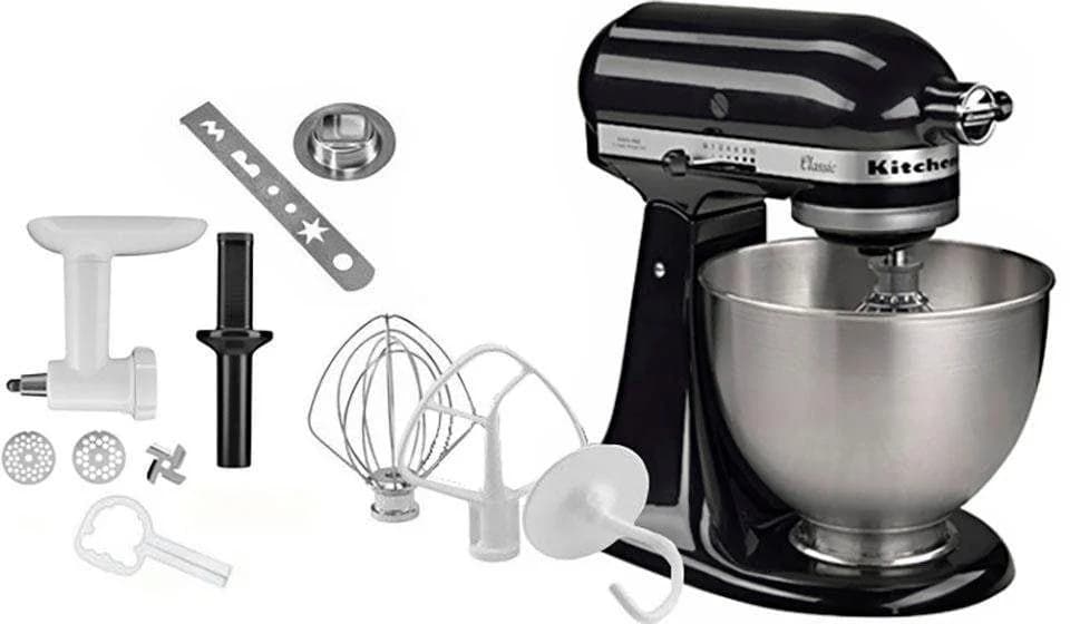 KITCHENAID Küchenmaschine 5K45SSEOB ONYX BLACK mit Direktantrieb und 10 Betriebsstufen