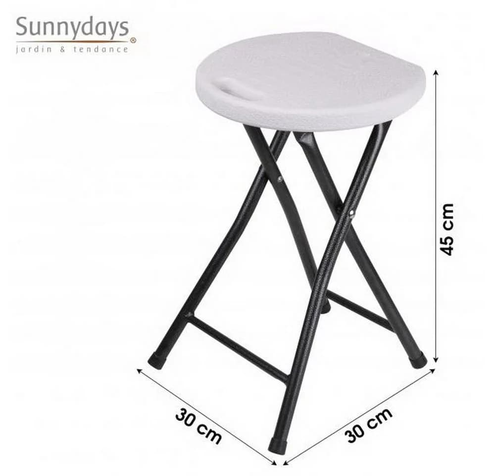 Sunnydays Klapphocker mit Tragegriff Grau/Weiß