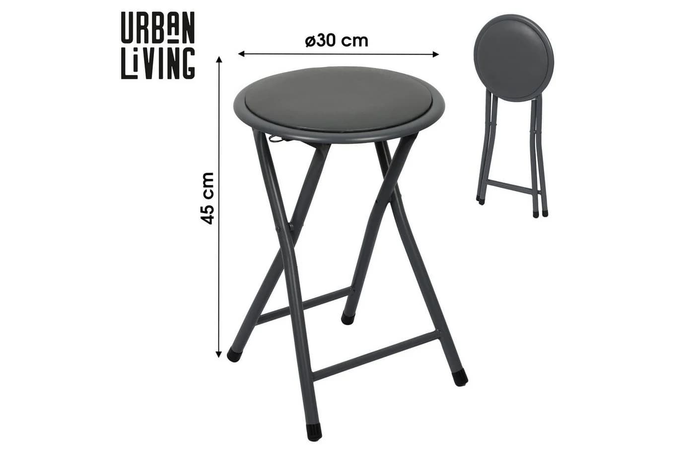 Urban Living Klapphocker Dunkelgrau Faltbar
