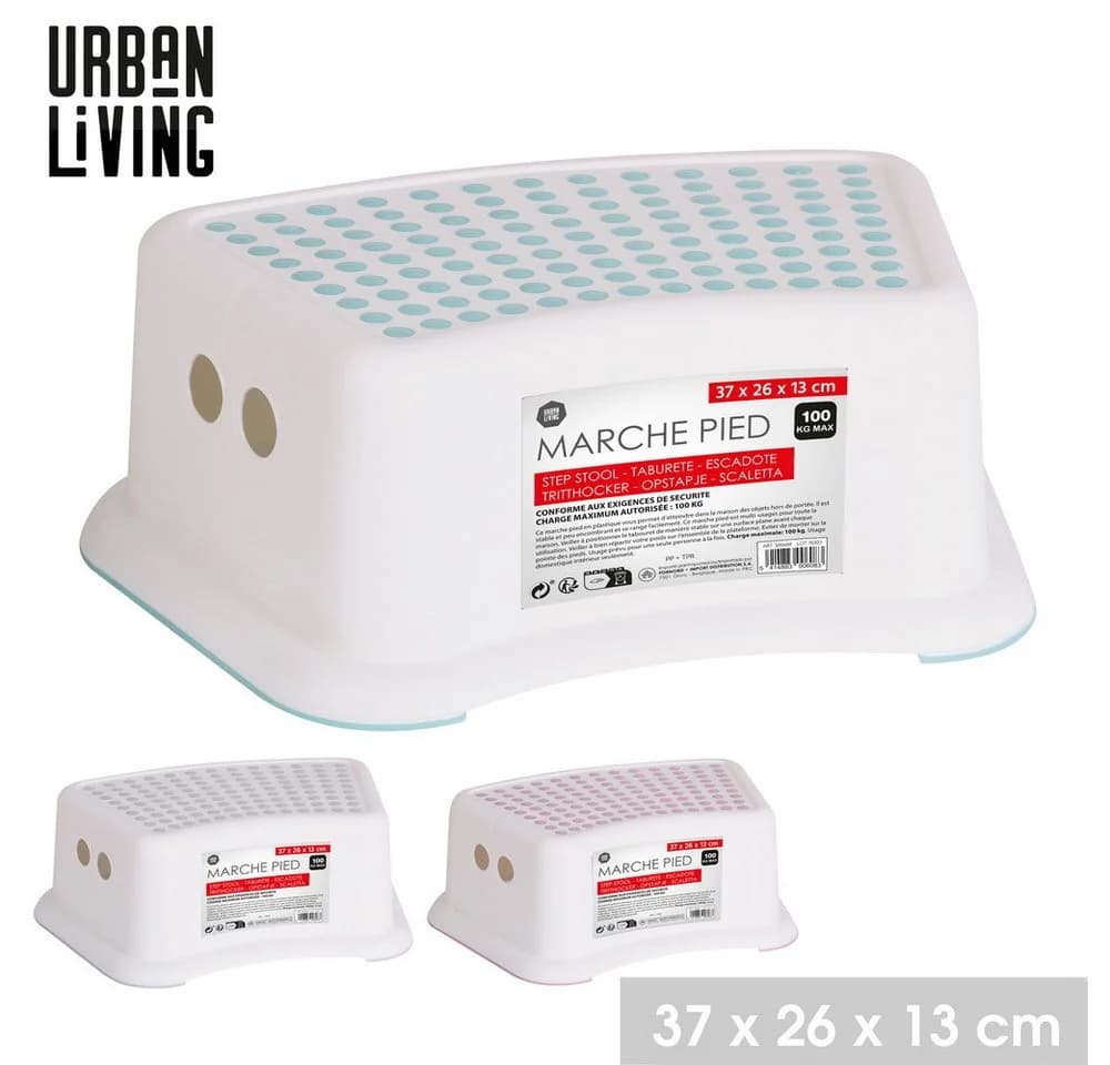 Urban Living Tritthocker Kindertritt Weiß mit farbigen Noppen