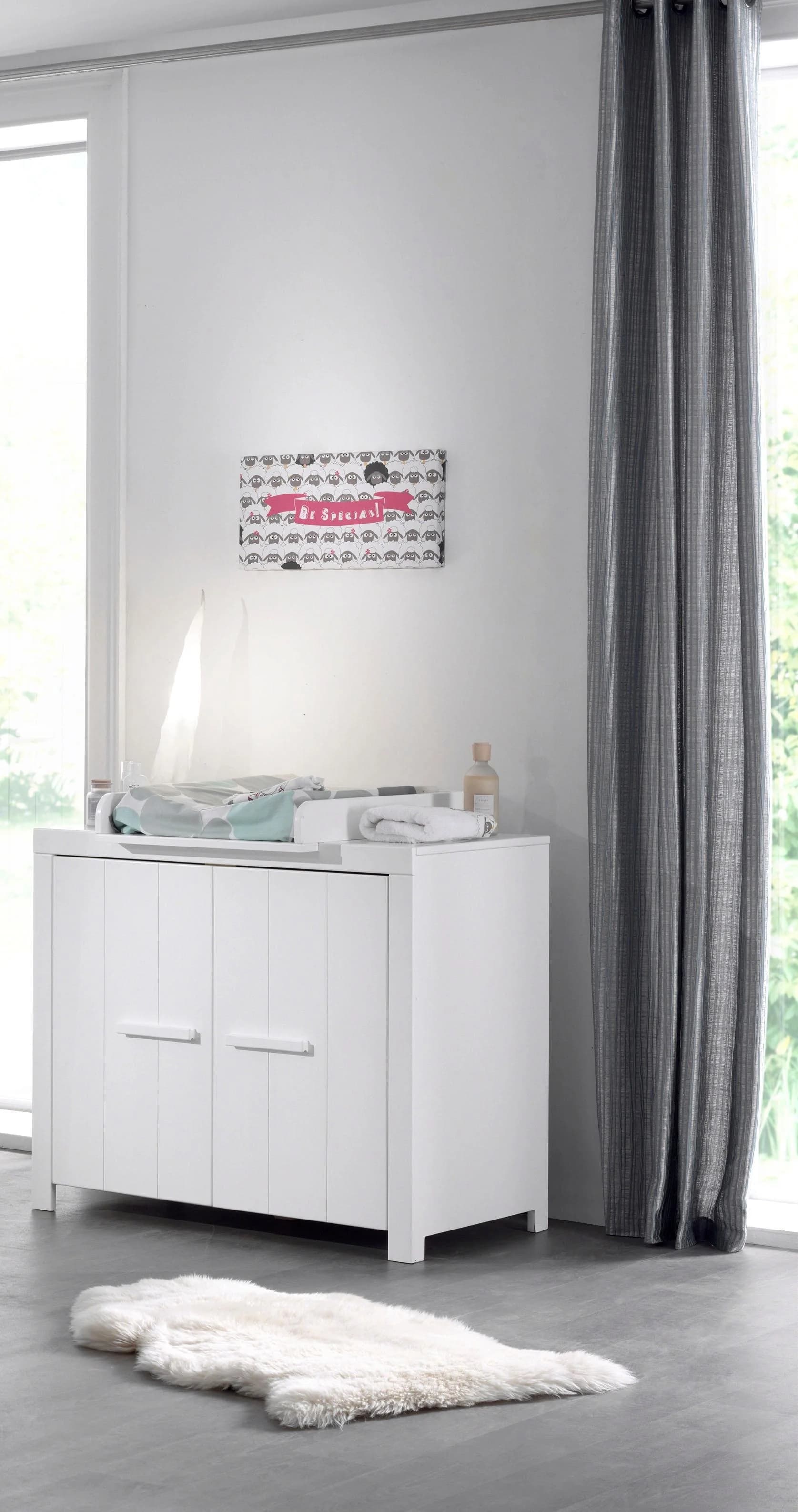 Hochkommode VIPACK Erik - Weiß, 100x87x57cm, Landhausstil