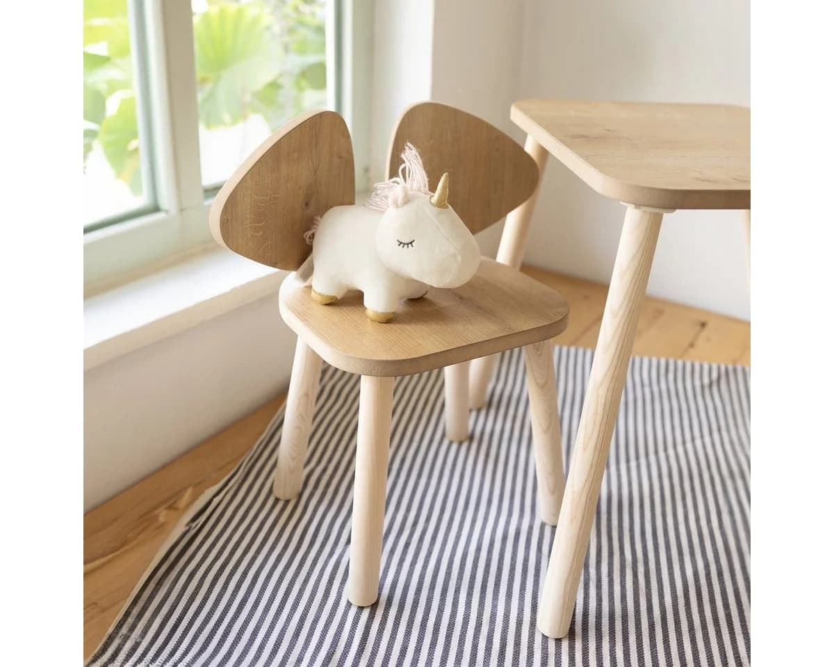 COZYCOLLECTIONS Kindersitzgruppe 3-tlg. Kiefernholz Hasenmotiv