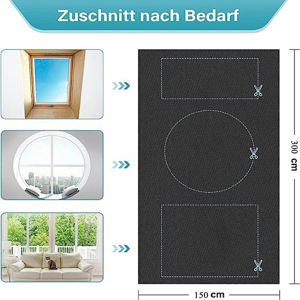 Coonoor Verdunklungsrollo Hitzeschutz Schwarz Ohne Bohren