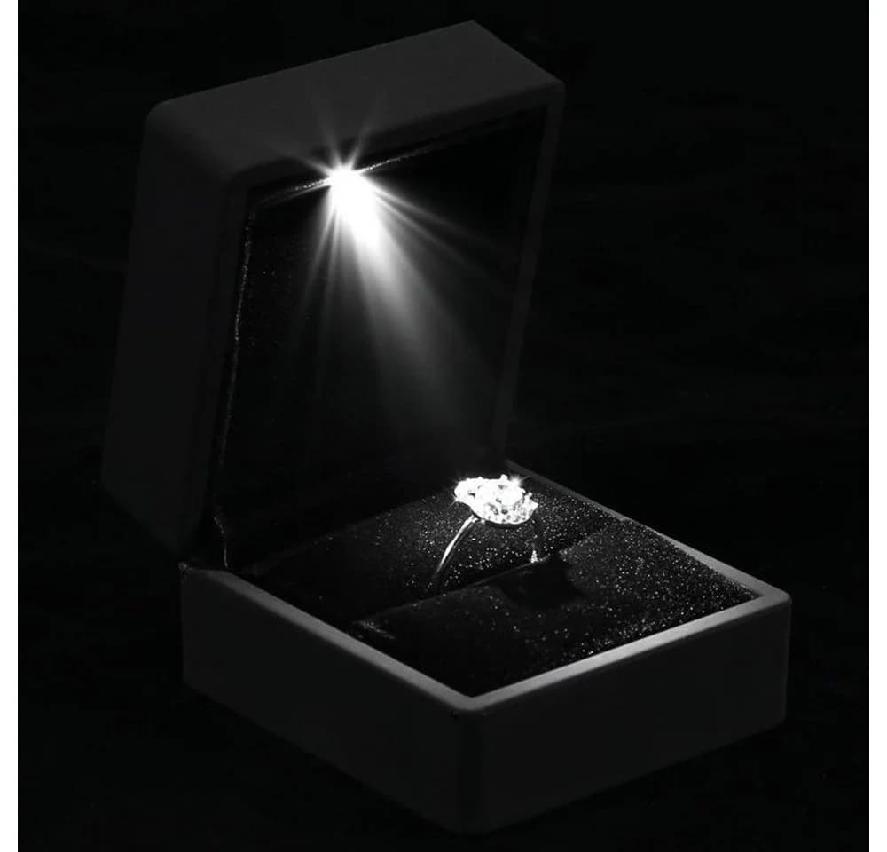 Coonoor Ringschachtel mit LED-Beleuchtung und Samtfutter Schwarz