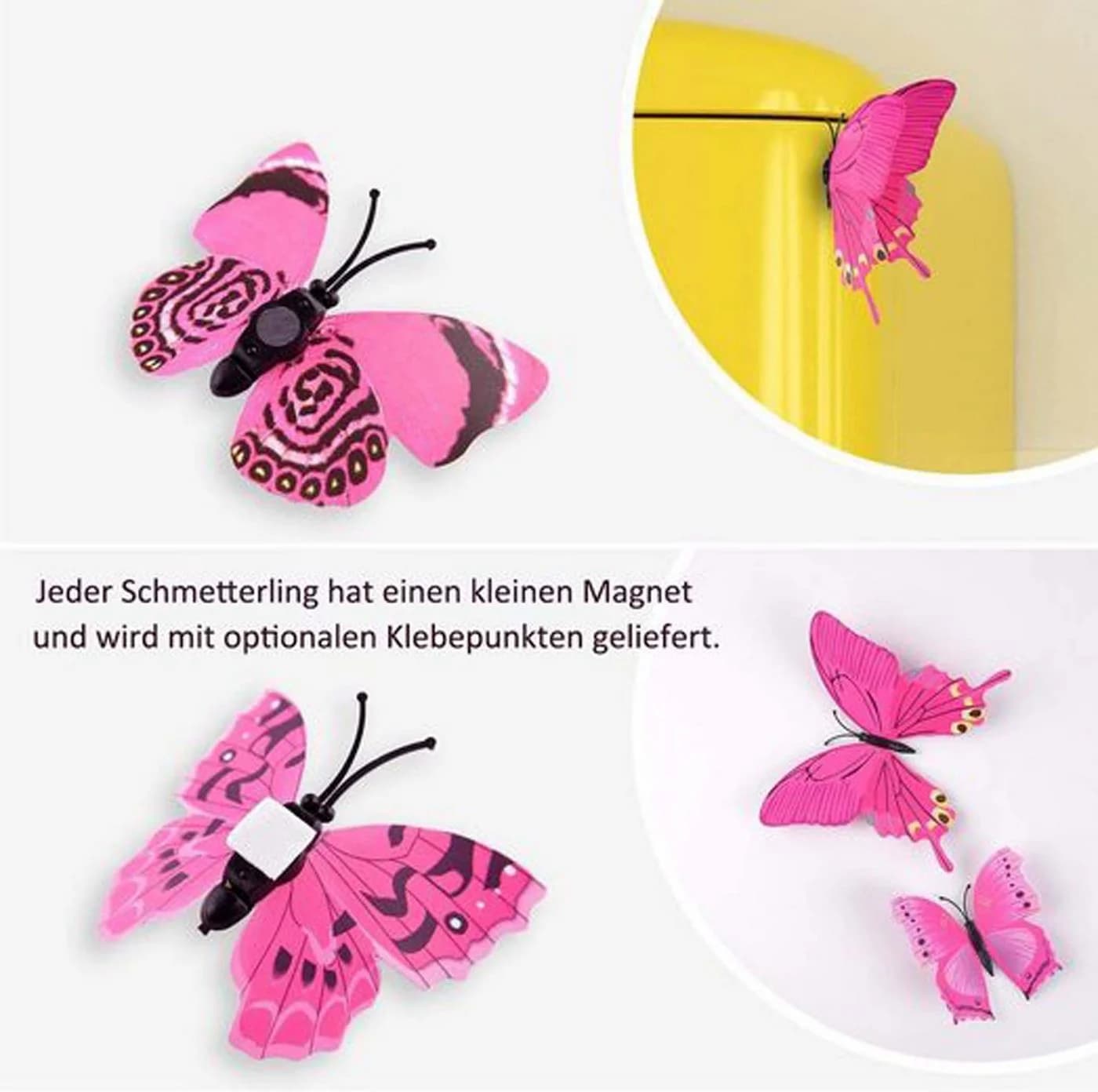 Kaket 3D Schmetterling Wandsticker 12-teilig Bunt PVC