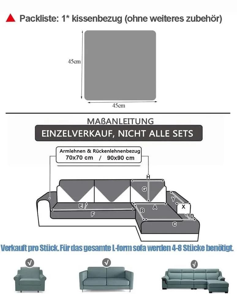 Coonoor Sofaschoner Beige Anti-Rutsch Sofahussen