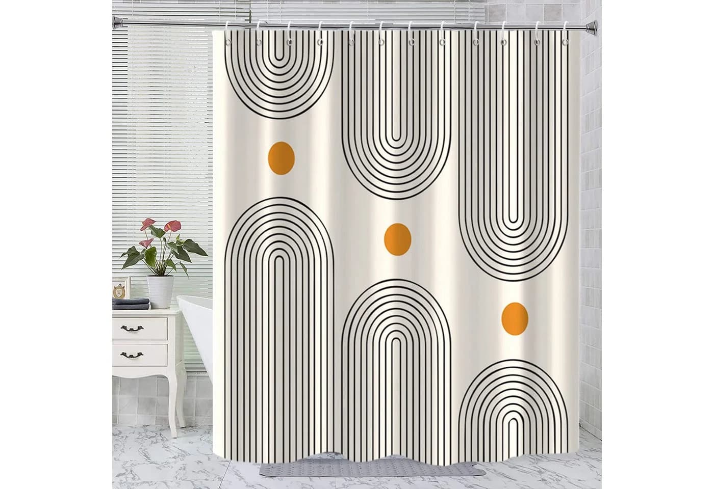 Coonoor Duschvorhang Boho Wasserdicht Polyester mit 12 Haken