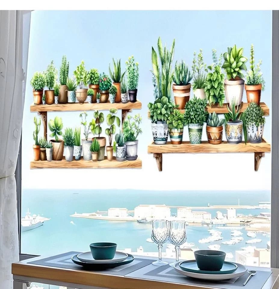 Coonoor Blumenmuster Fenstersticker PVC Statische Folie Bunt