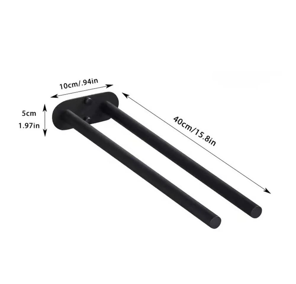 Venkuber Handtuchhalter Zweiarmiger Edelstahl-Handtuchhalter 40 cm