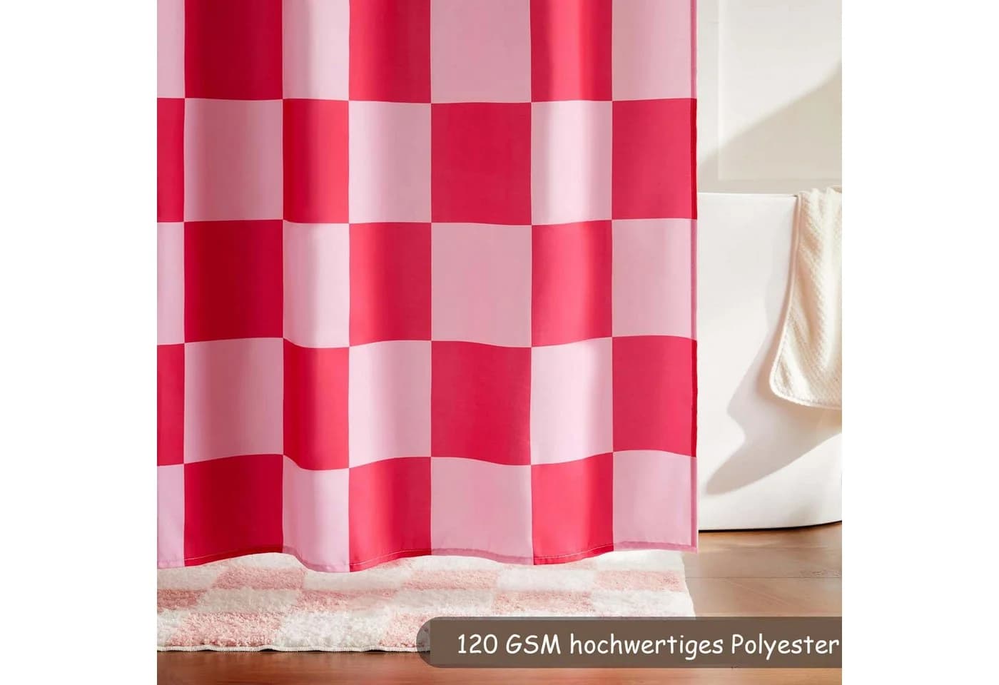 Minicloss Duschvorhang Retro-Schachbrettmuster 183x183 cm