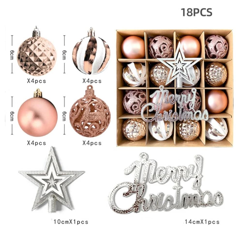 Bextsrack Weihnachtsbaumkugeln Set, 18 St. Gold