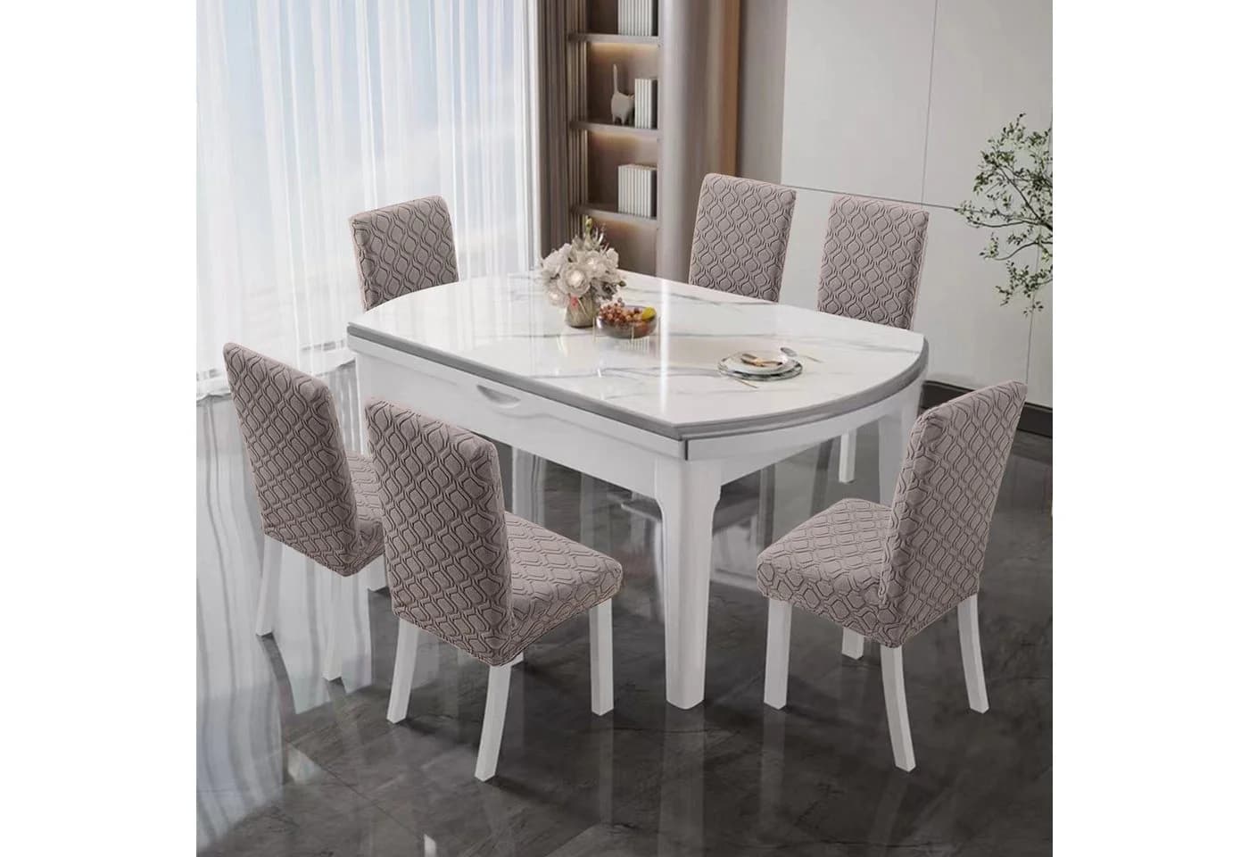 Minicloss Stuhlhusse Stretch Hellbraun Mikrofaser Waschbar