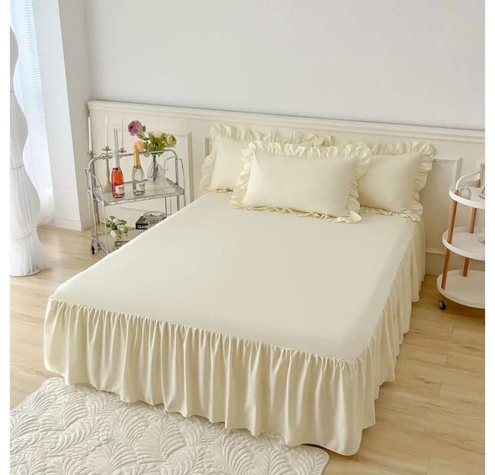 Minicloss Bettrock mit Rüschen Beige Polyester