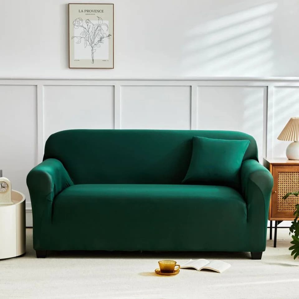 Minicloss Sofahusse High Stretch Sofabezug Modern Dunkelgrün