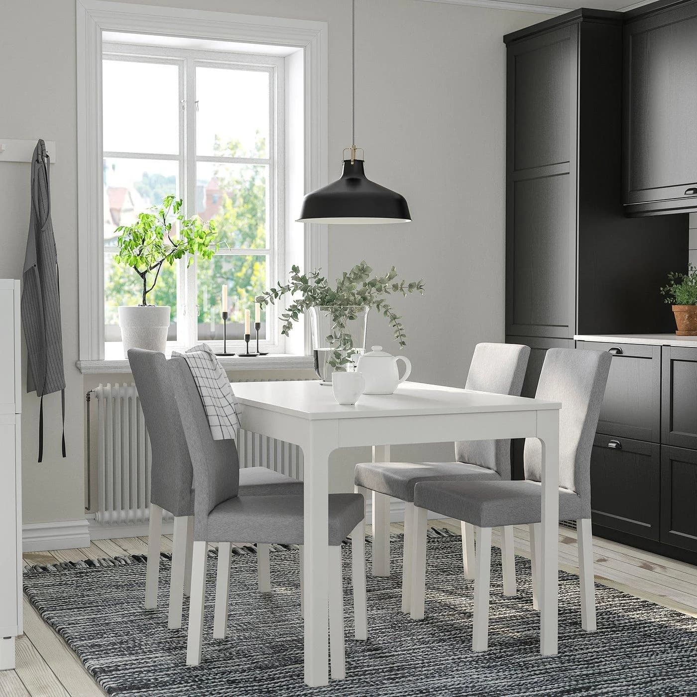 IKEA KÄTTIL Stuhl Hellgrau/Weiß Gepolstert mit Hoher Lehne