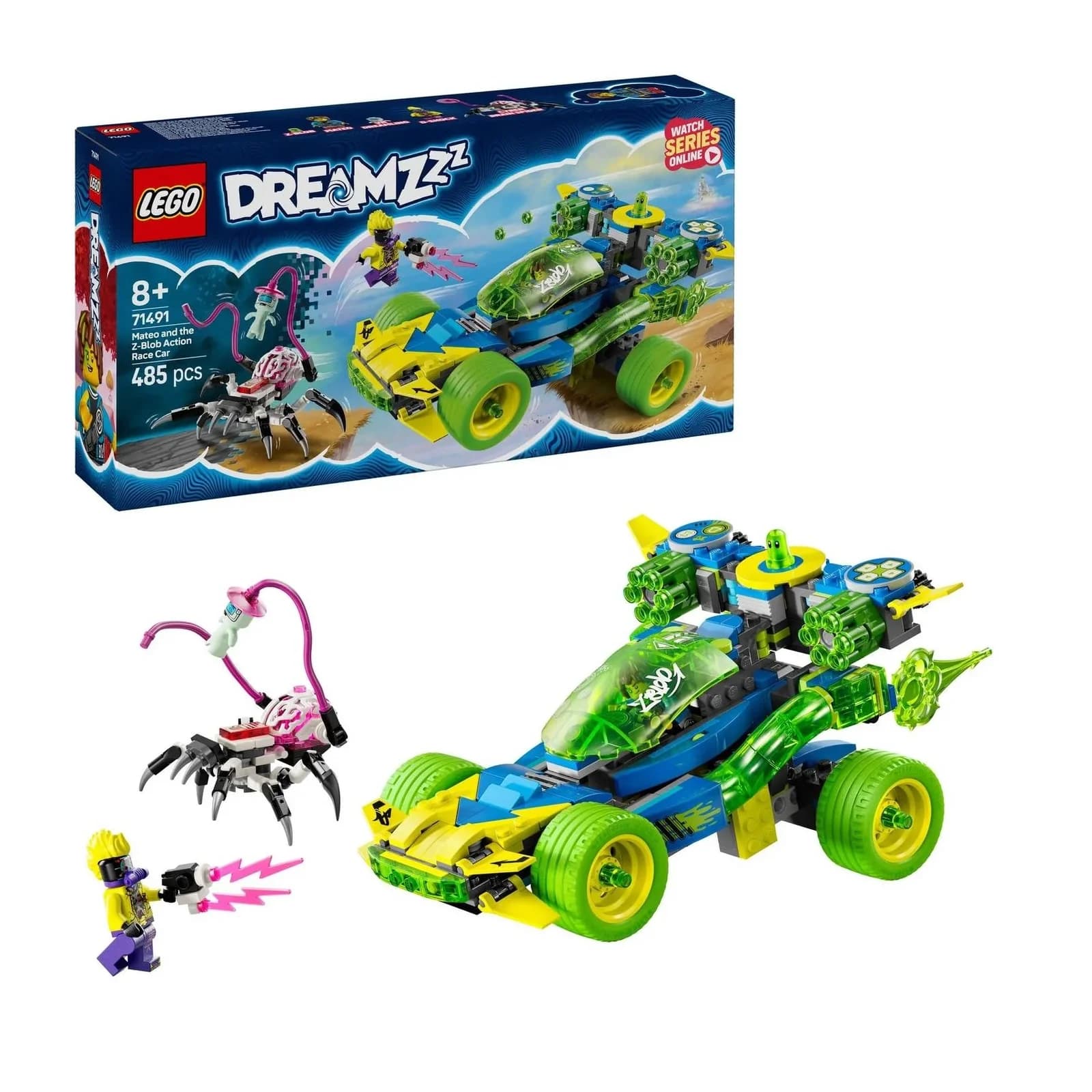 LEGO® DREAMZzz™ Mateo mit dem Z-Blob Action-Rennwagen 485 Teile Bunt