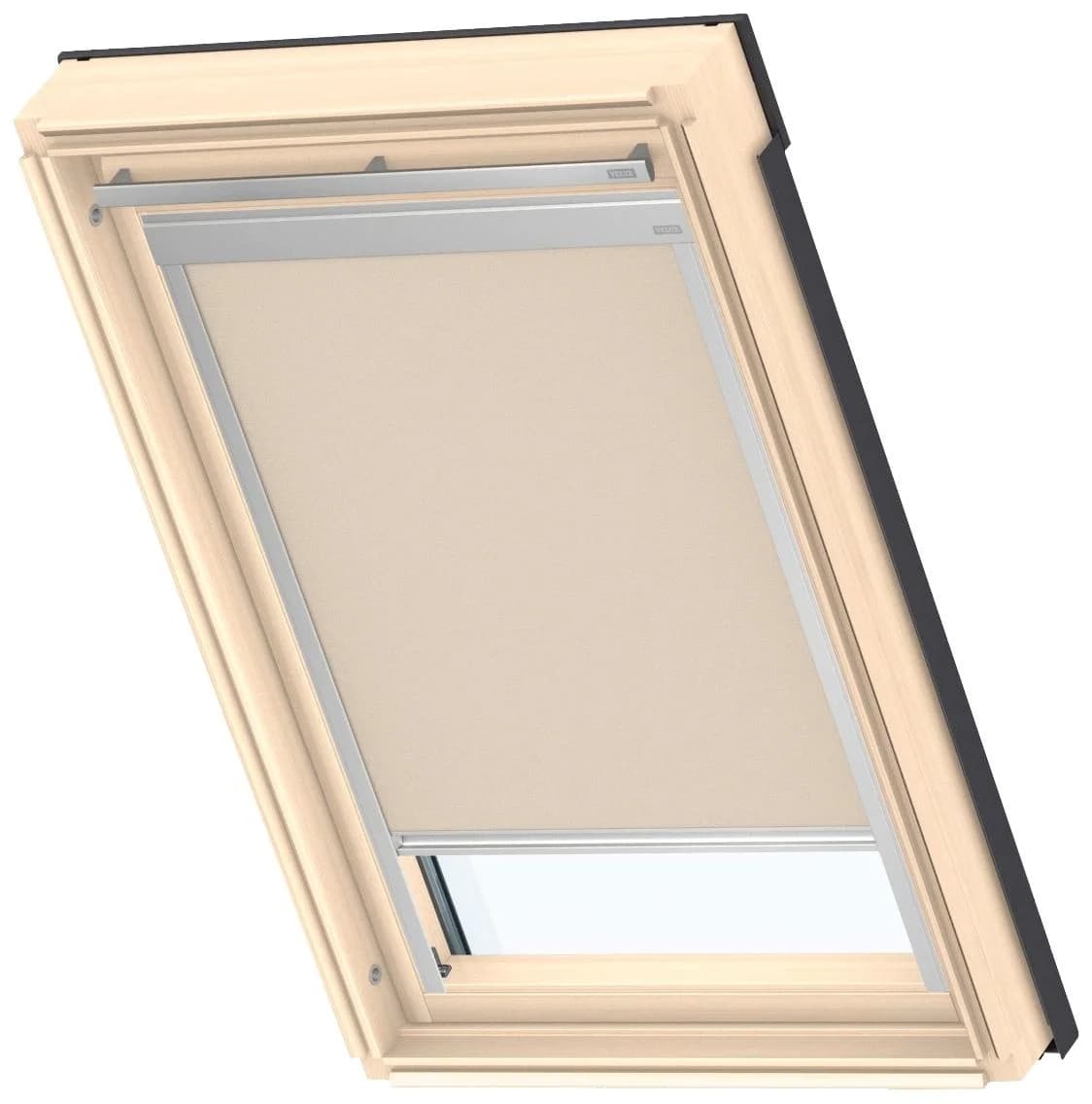 Verdunklungsrollo aus Aluminium und Polyester, beige und alufarben