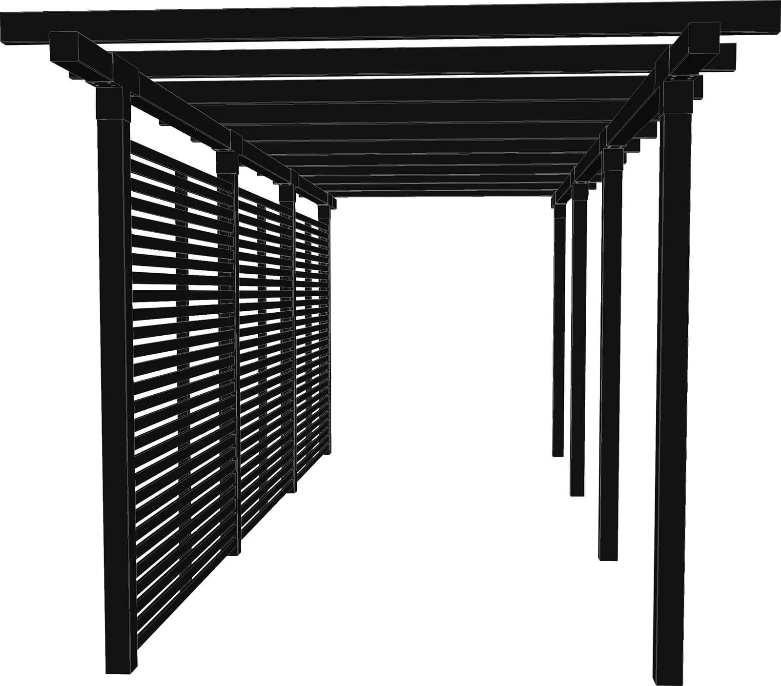PLUS Pergola "Cubic" Schwarz Massivholz & Stahl Doppelpergola