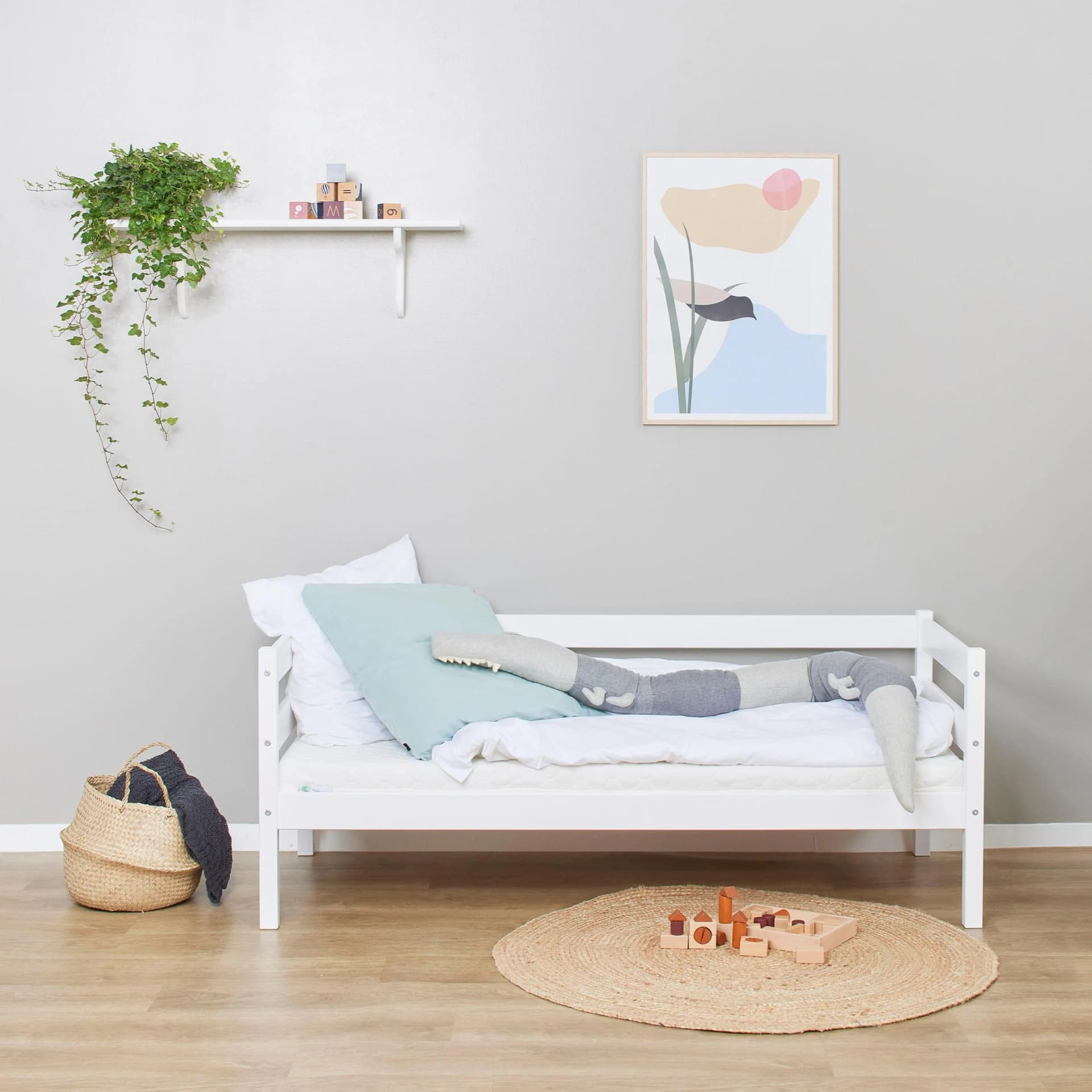 Hoppekids ECO Comfort Kinderbett Weiß Kiefer Massivholz