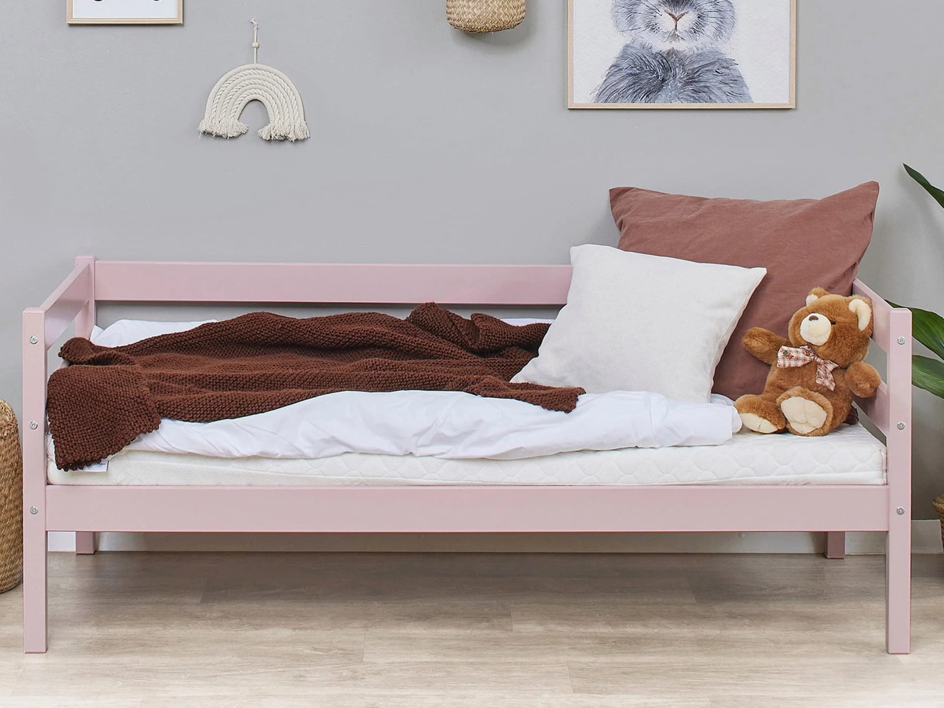Hoppekids ECO Comfort Kinderbett Rosa Kiefer Massivholz